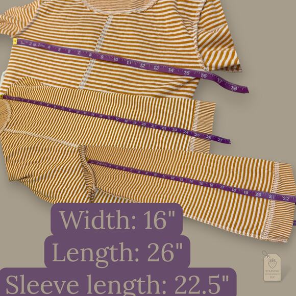 Maeve Anthropologie Cowl Neck Tunic Sweater Small Mustard Striped Soft Knit Top - Picture 8 of 8